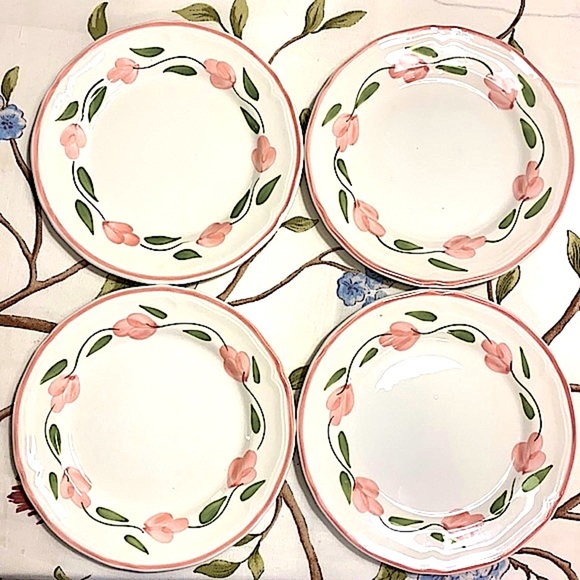Dining Vintage Rare Ceramica Quadrifoglio Made In Italy 8 Plates